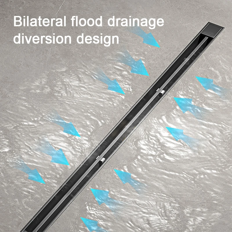 3.2cm Wide Floor Drain Stainless Steel Linear Narrow Shower Drain Anti-odor Bathroom Drains Copper Core Drainage