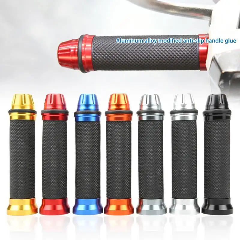 1 Pair Motorcycle Grips Hand Rubber: Anti-Slip Cycling Scooter Handlebar Modified 22-24mm