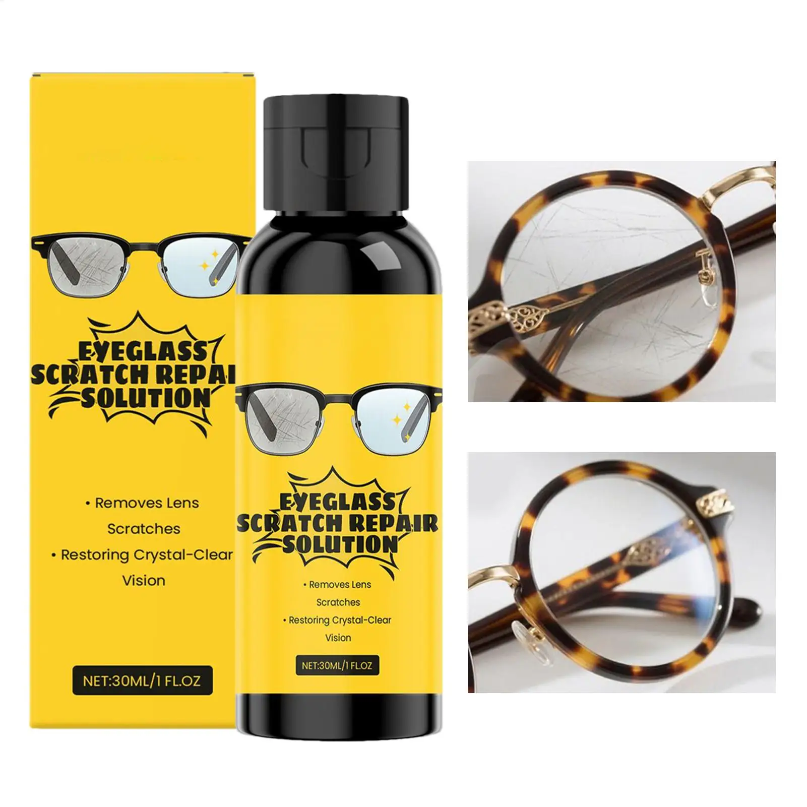 30ml Multi-Surface Scratch Remover Kit For Glasses Sunglasses Phone Lens, Polish & Restore Clarity For Watch Car Window