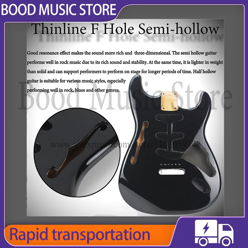 Fend Black Thinline Alder St Electric Guitar Body High-quality diy Guitar Body Master Handmade and CNC Made with F Hole