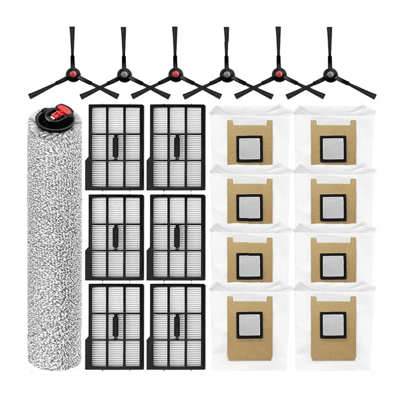 

【RECOMMEND】Набор запасных частей для аксессуаров для Eufy Omni E25/E28-основная щетка, боковые щетки, HEPA-фильтр, мешок для пыли, ролик для швабры