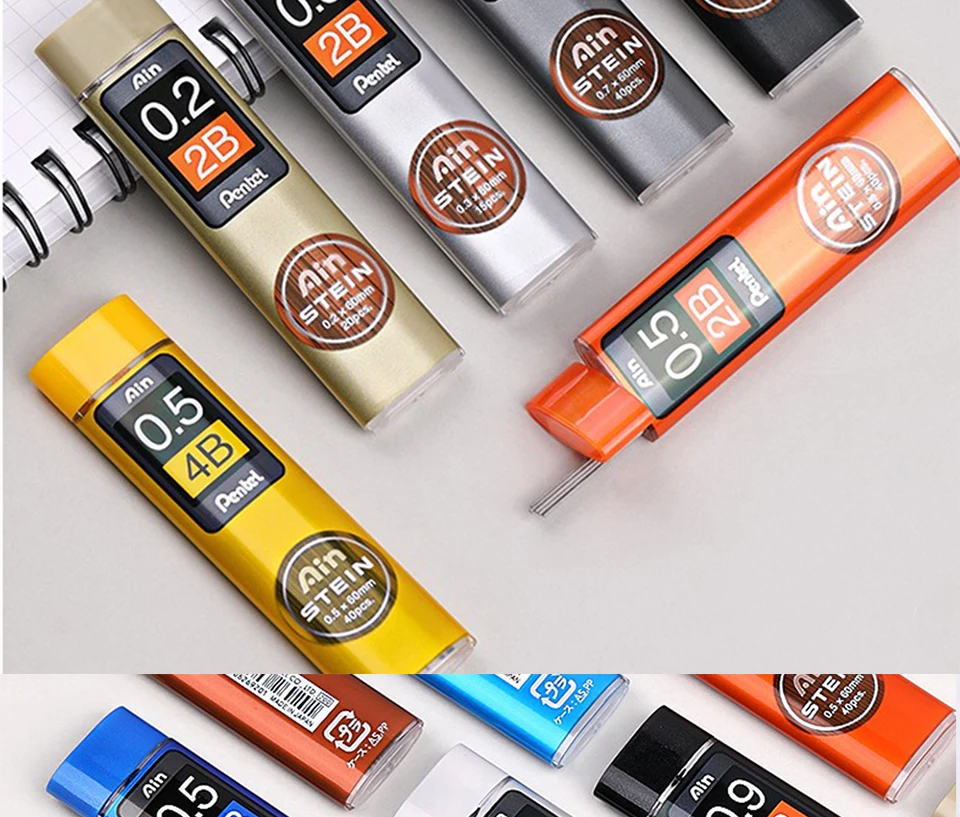 1 stücke Japan Pentel Mechanische Bleistift Mine Refill Ain STEIN Anti Bruch Blei HB/2B/B 0,2/0,3/0,5/0,7/0,9mm Schule Schreibwaren – Detail 9