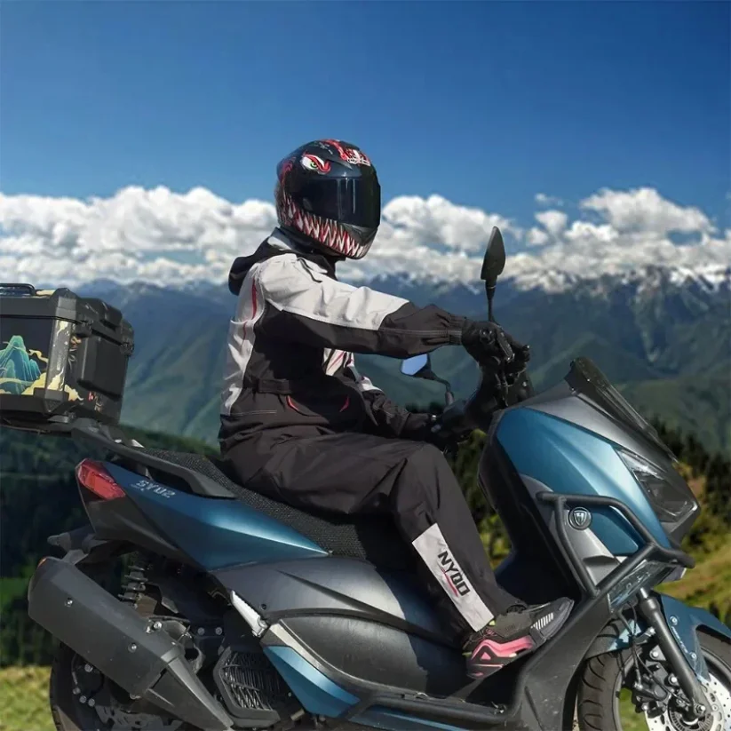 

Motorcycle Raincoat Set, Rain Pants, Full Body Rainproof, Electric Bike Riding Waterproof Jacket