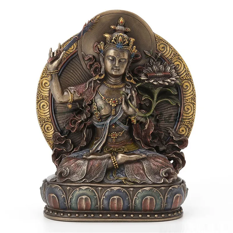 

CHINESE CREATIVE MANJUSRI BUDDHA ART FIGURINE MABJUCRI STATUE RESIN CRAFTS HOME DECORATION ACCESSORIES GIFT R4184