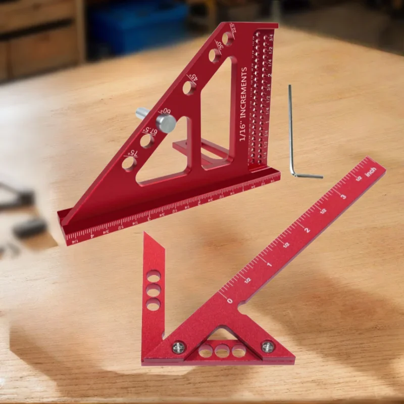 

Новая комбинированная деревообрабатывающая алюминиевая дюймовая центральная писец, плотницкая линейка и алюминиевый квадратный транспортир 45/90 градусов