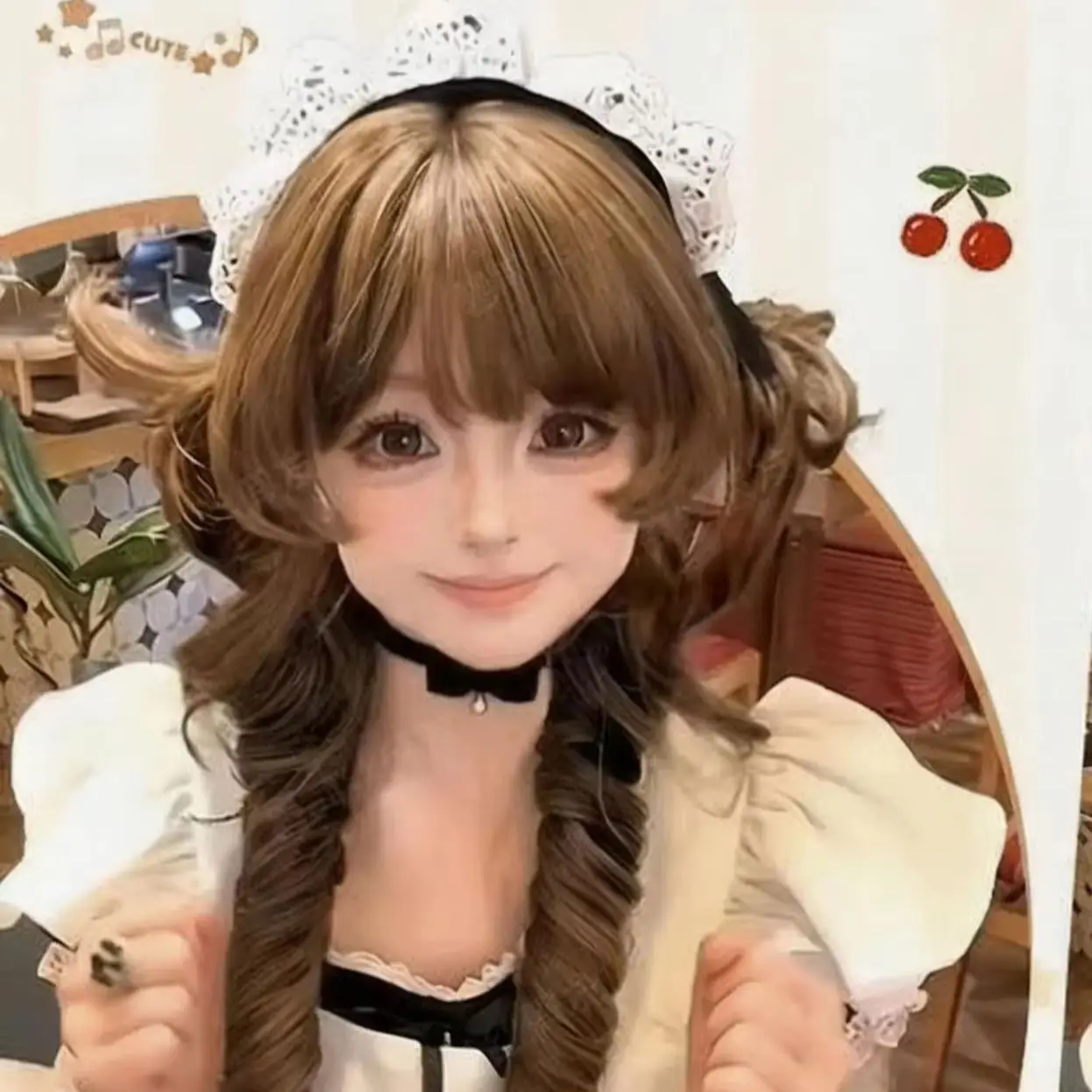 Anime Wig Female Costumes Long Curly Water Jelly Hair Ash Blonde Full Volume Waves Synthetic Hair Natural Wave Face Framing