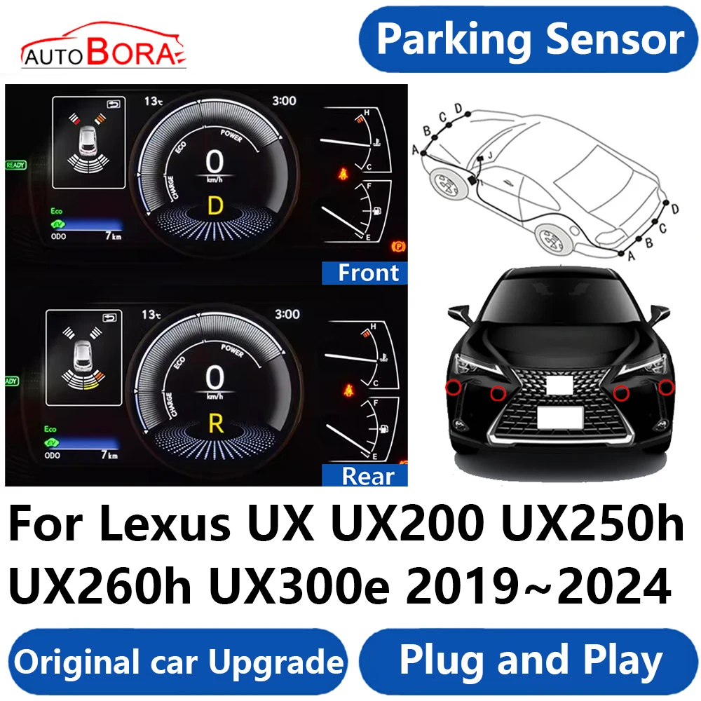 AutoBora Parking Sensor Buzzer System Reverse Backup Accessories Plug and Play For Lexus UX UX200 UX250h UX260h UX300e 2019~2024