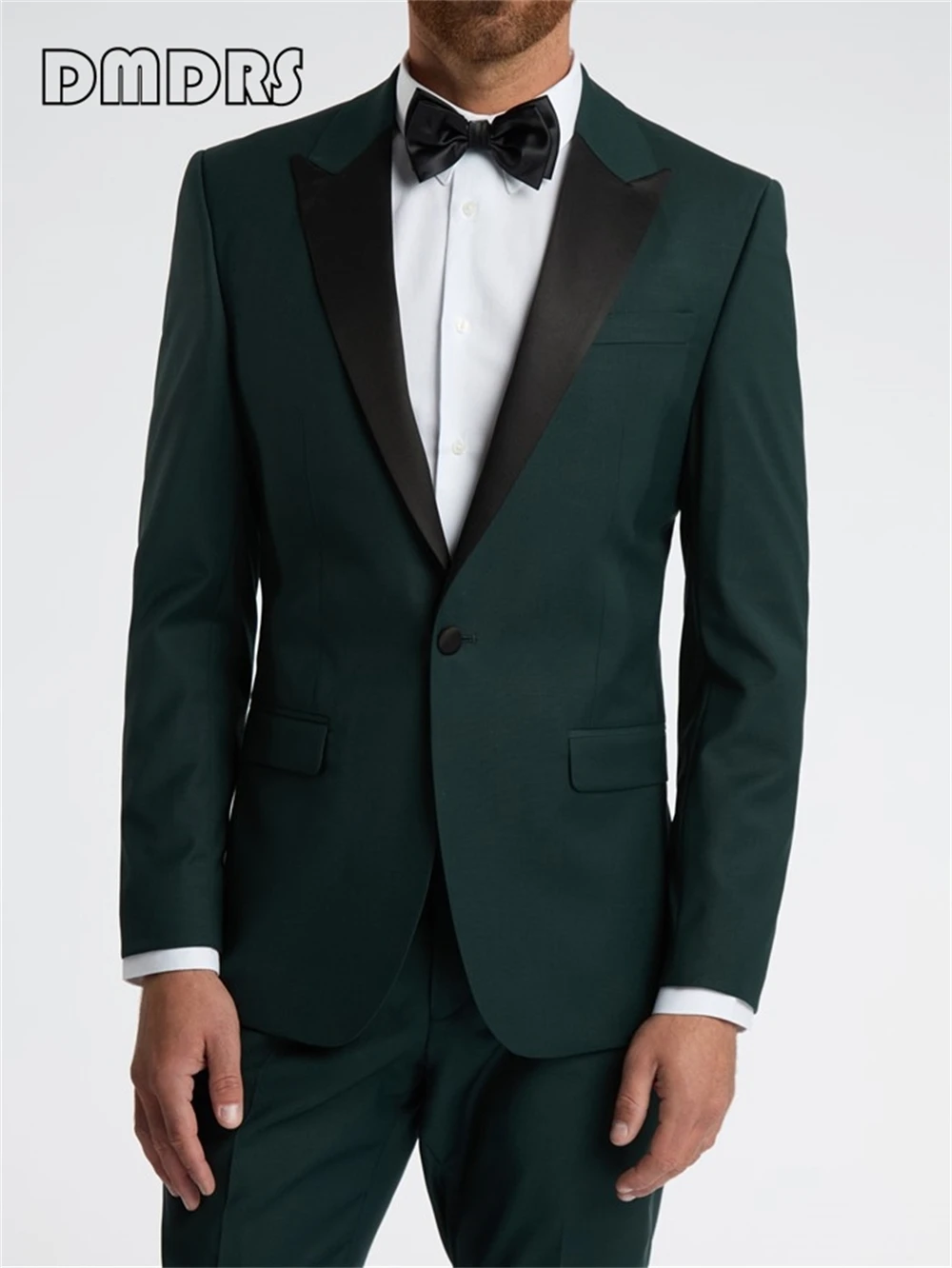 

Men Formal Suit High Quality, Two Pieces, Blazer Pants Set, One Button Peak Lapel Suit Jacket, Solid Pants Classy Tuxedo