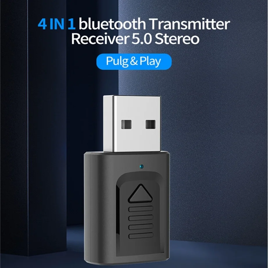 USB Bluetooth 5.0 Audio Receiver Transmitter 4 IN 1 Mini Stereo Bluetooth AUX RCA USB 3.5mm Jack For PC TV Car Wireless Adapter