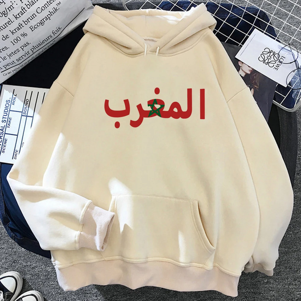 Maroc Morocco hoodies women Fleece harajuku long sleeve top Kawaii pulls Hood female Winter clothes