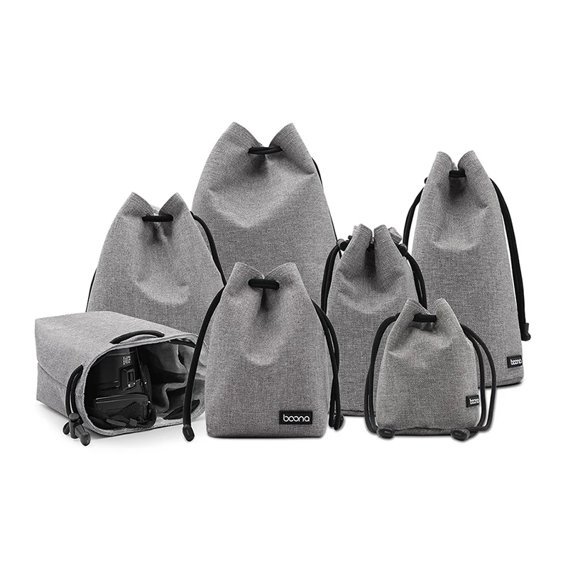 Digital SLR Camera Bags Lens Photography Bag Waterproof Camera Storage Bag Drawstring Stitching for Canon Nikon Sony