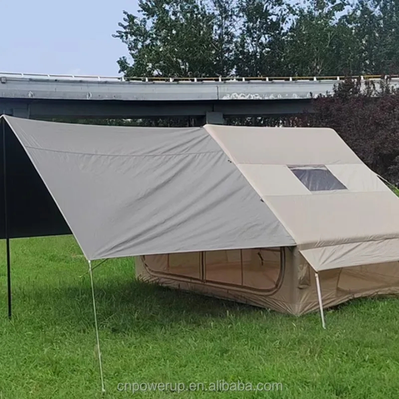 

YTYIN POWERUP Outdoor Inflatable Camping Tent With Sun Shade Awning, Waterproof Air Tent For 3-4 People