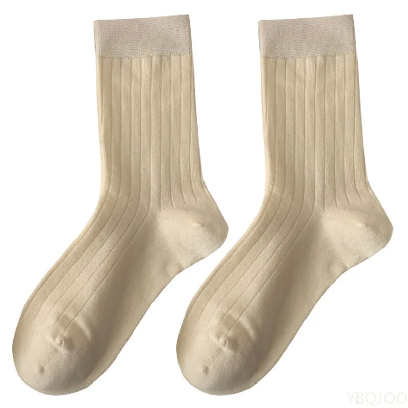5 Pairs Polka Dot Fungus Edge Sweat Absorbing Breathable Soft Comfortable Casual Socks Women White Mid Tube Cotton Socks image 5