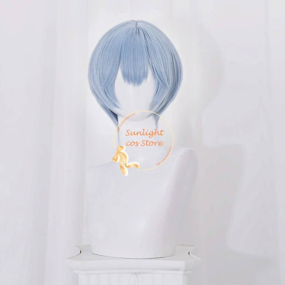 EVA Rei Ayanami Rei Cosplay Wig 30cm Short Blue Rei Ayanami Anime Wigs Heat Resistant Synthetic Hair Halloween Wig + Wig Cap