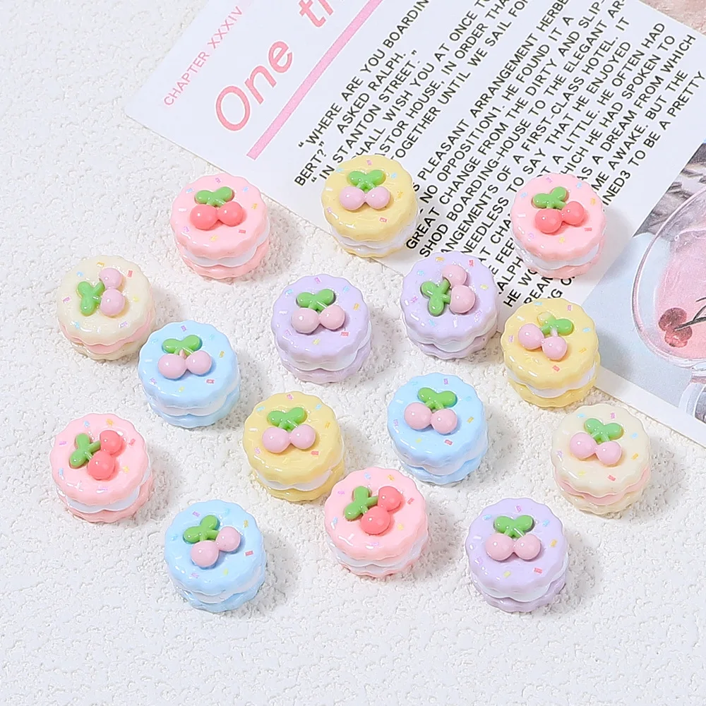 10pcs/lot Cherry Resin Accessories DIY Scrapbook Phone Case Hair Clip Water Cup Refrigerator Patch Embellishment Craft Material