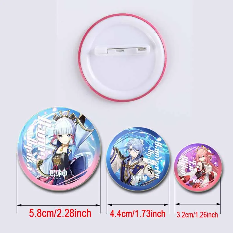 Genshin Impact Game Button Brooches Enamel Pins for Backpack Decor Cartoon Cosplay Diona Lisa HuTao Venti YaeMiko Zhongli Badges