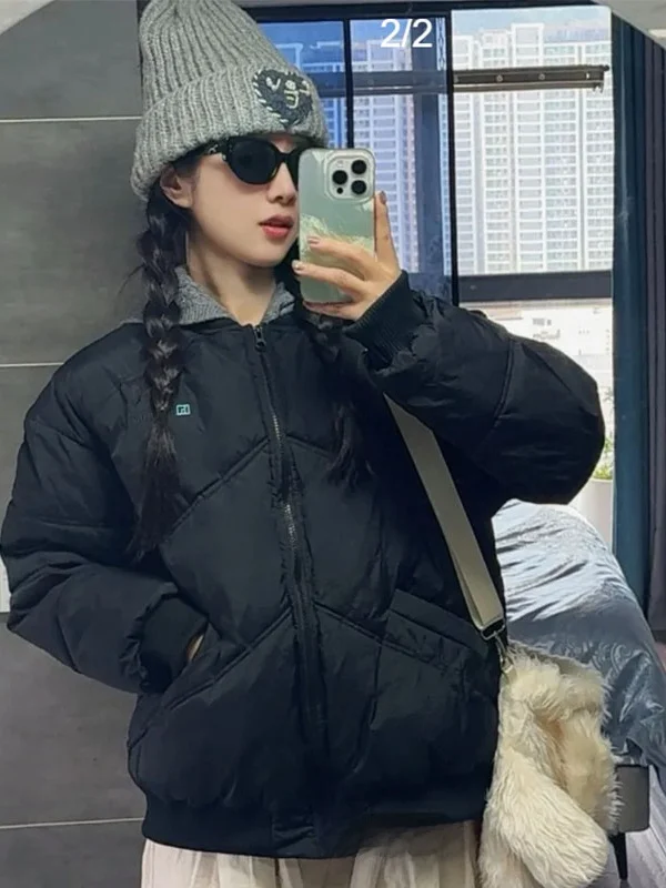 

Осенне-зимняя утепленная хлопковая куртка для мужчин в корейском стиле, модная, теплая и стильная, с флисовой подкладкой, в стиле колледж.