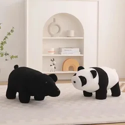 Creative Panda Footrest Ottoman Small Animal Plush Bench Cartoon Cute Children Stool Bedside Sofa Stool Home Furniture Decor