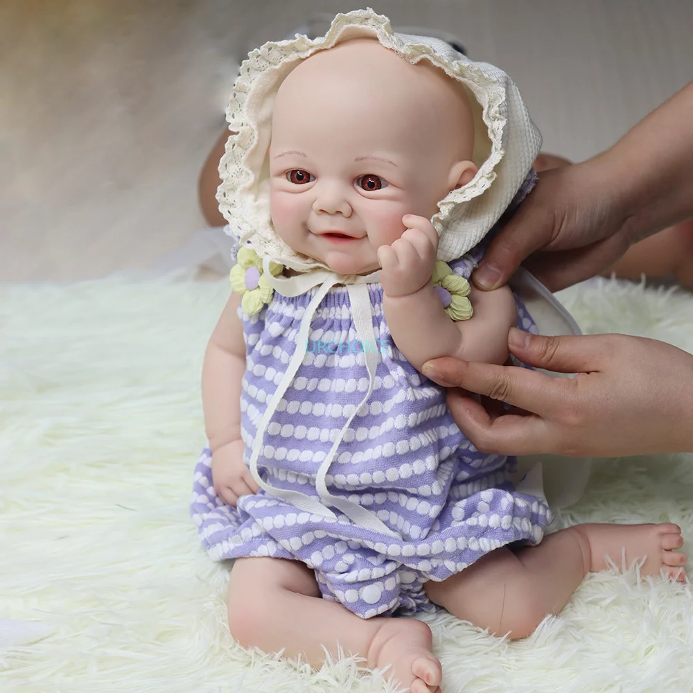 

18 Inch Full Realistic Silicone Newborn Baby Girl 3D Painted Skin Lifelike Rebirth Newborn Baby Doll Collectibles Artist