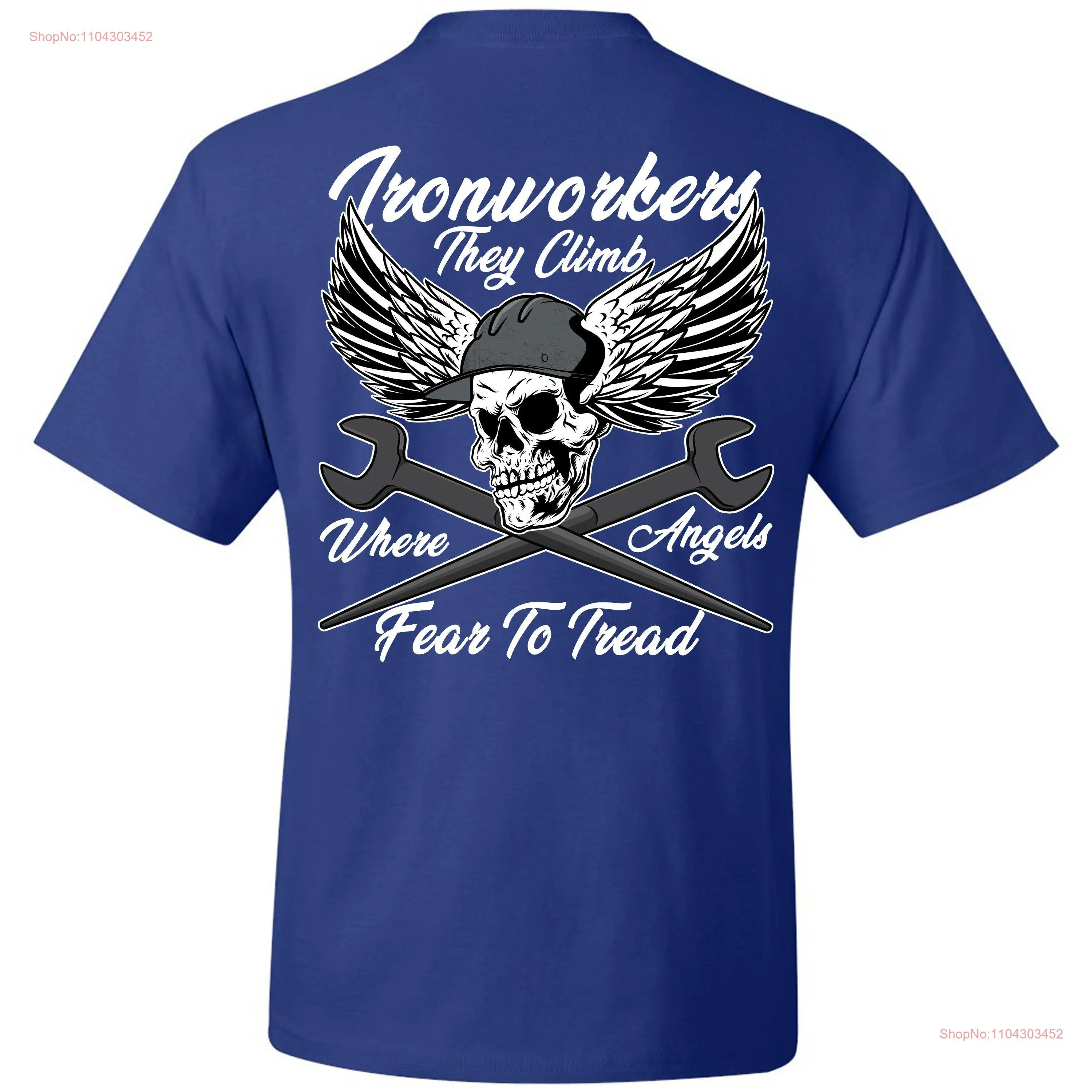 Ironworker T shirt Union Welding Proud Men Construction Blue Collar long or short sleeves