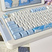 124 Keys Ocean Whale Keycaps DYE-SUB PBT Cherry Profile Keycap For Mx Switch Mechanical keyboard Blue White Key Caps custom DIY