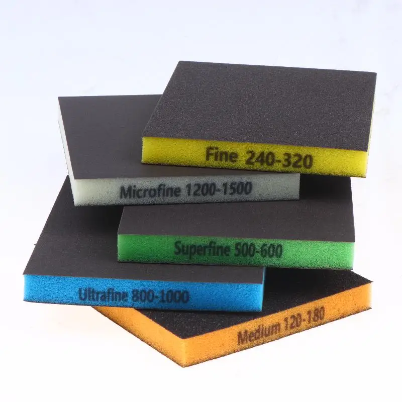 NEW 8Pcs Double Sided Sponge Sanding Pads Portable Car Furniture Polishing Assorted Grits 120 To 1500 view 4