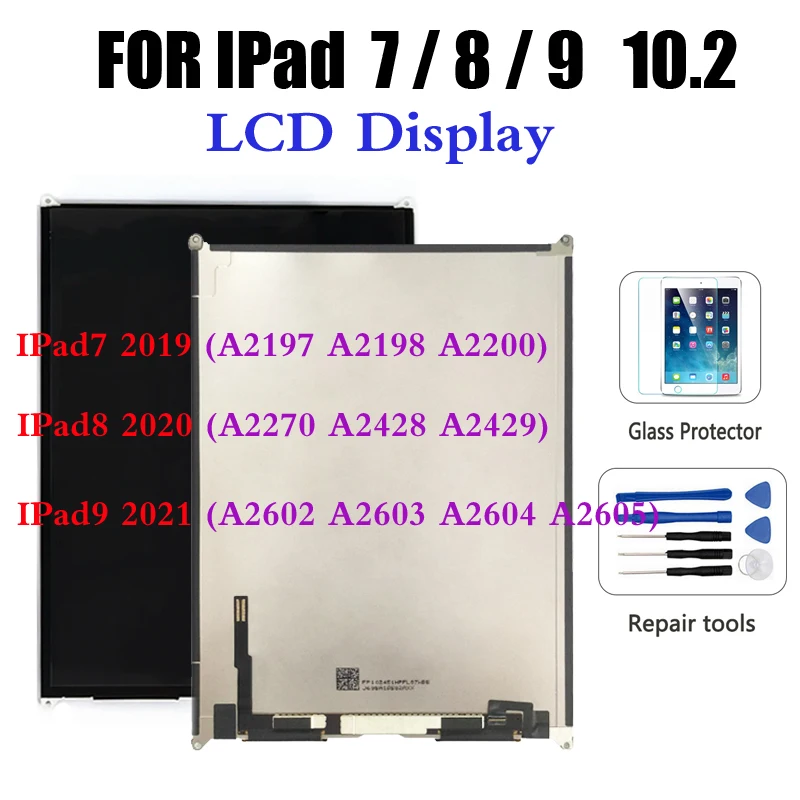 

10.2" LCD For iPad 10.2 2021 A2602 A2603 A2604 A2605 7th 8th 9th Gen LCD Display For iPad 7 8 9 LCD Screen Replacement