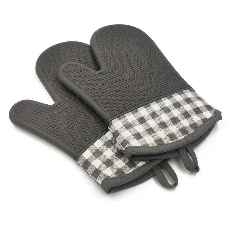 

1pcs Short Silicone Professional Oven Silicone Gloves Microwave Insulation Gloves Thickened High Temperature Oven Mitts