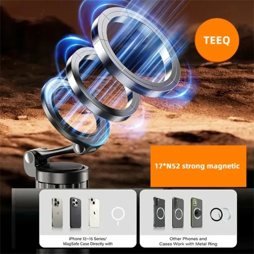 360° Rotation Desktop Magnetic Phone Holder Stand Table Edge Clamp Cellphone Bracket For Office Home For Magsafe iPhone 17~12