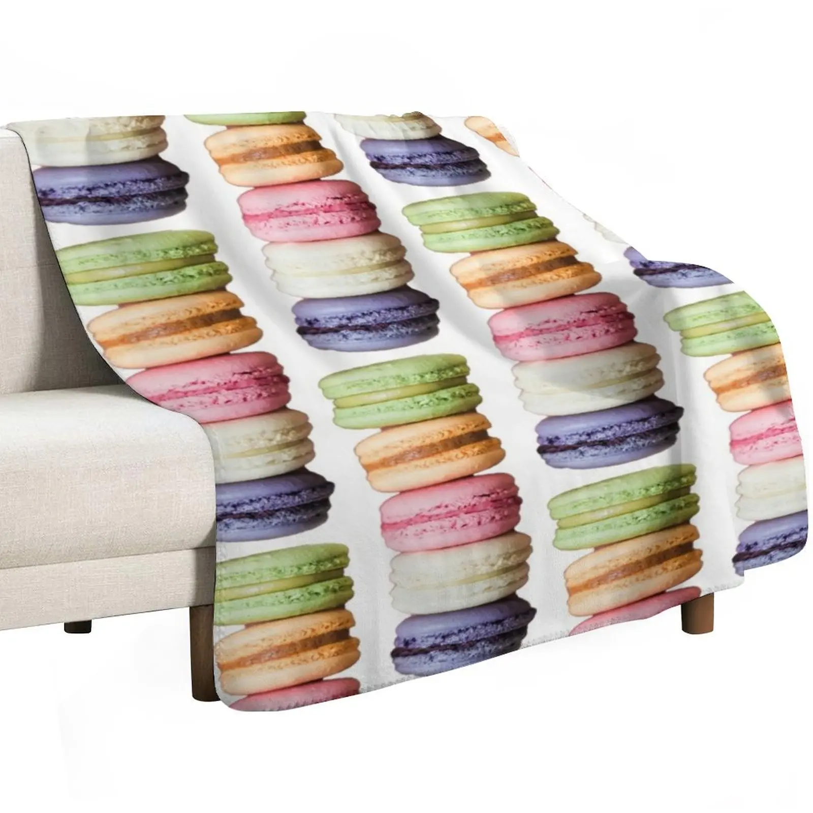 Great stack of Macarons Throw Blanket warm winter Hair Multi-Purpose sofa bed Flannels Luxury St Blankets