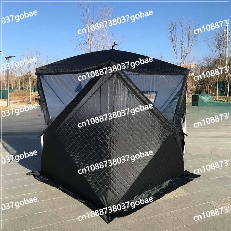 Outdoor composite three-layer Oxford cloth padded cotton TPU winter fishing tent thickened warm sauna tent