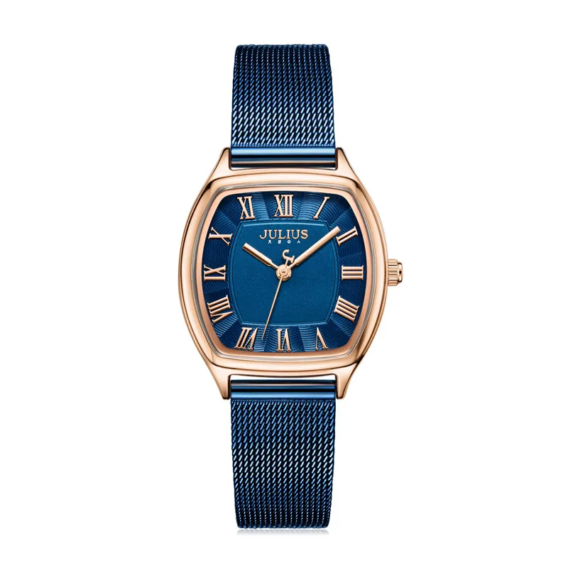 

Женские часы Julius из нержавеющей стали в стиле ретро, японские кварцевые элегантные модные часы, платье, браслет, подарочная коробка на день рождения для девочек