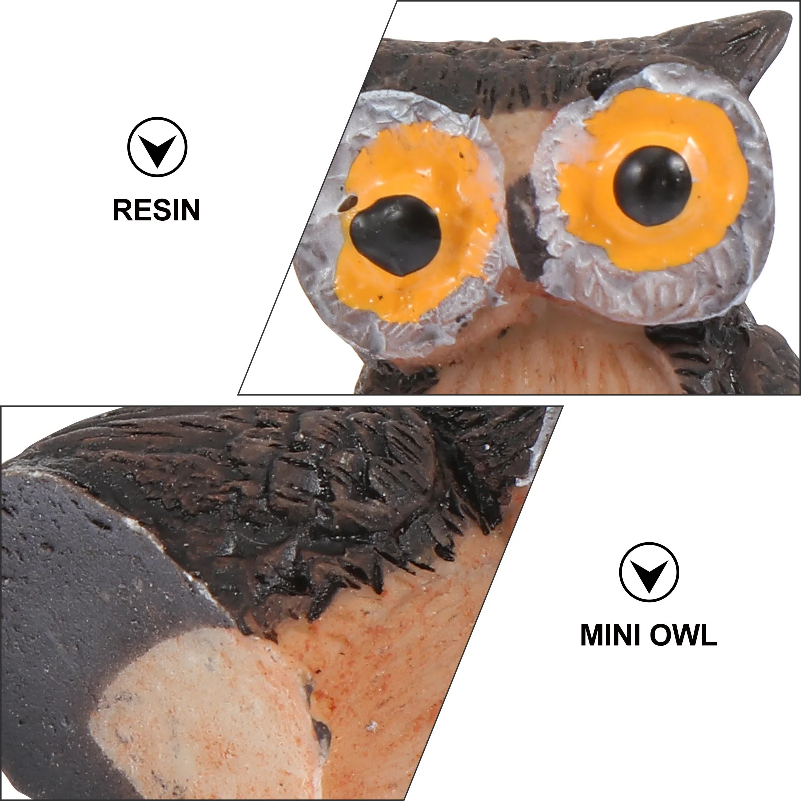 

10 Pcs Owl Decor Christmas Decoration Mini Ornaments Miniature Figurines Decorations