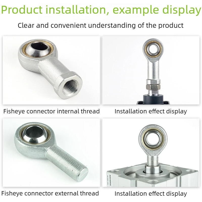 Universal Rod End Ball Joint Bearing SA SI Thread Cylinder Fish Eye Connector M8 M10 M12x1.5 Pneumatic Connecting Fitting