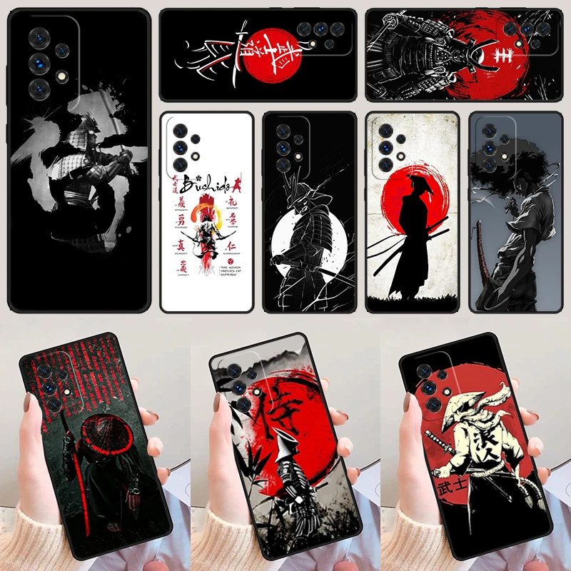 characters Japan flag Japanese warrior ninja For Samsung A52 A72 A73 A20e A21S A50 A70 A12 A42 A31 A40 A51 A71 A32 Phone Case