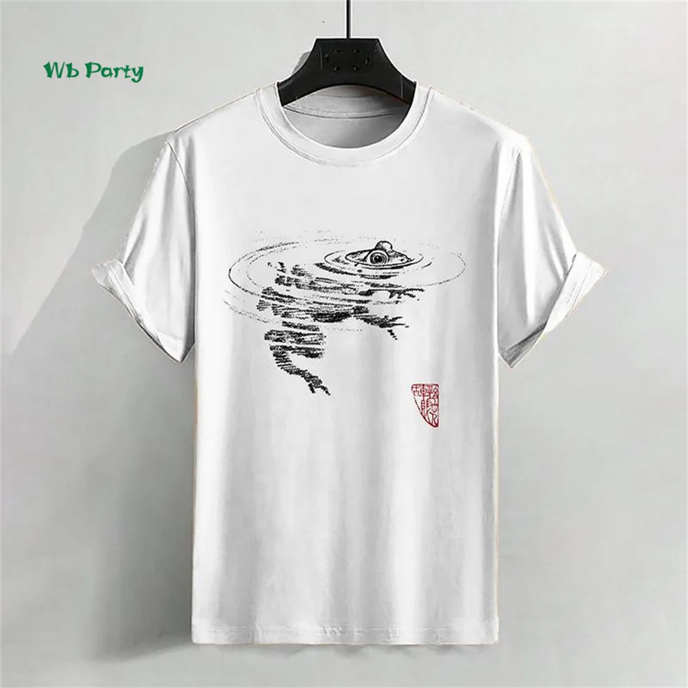 Vintage Japanese Men\'s T-Shirt 3D Ukiyo-E Printed Short Sleeve T-Shirt Casual Harajuku Tops Summer Men\'s Street Casual Clothing