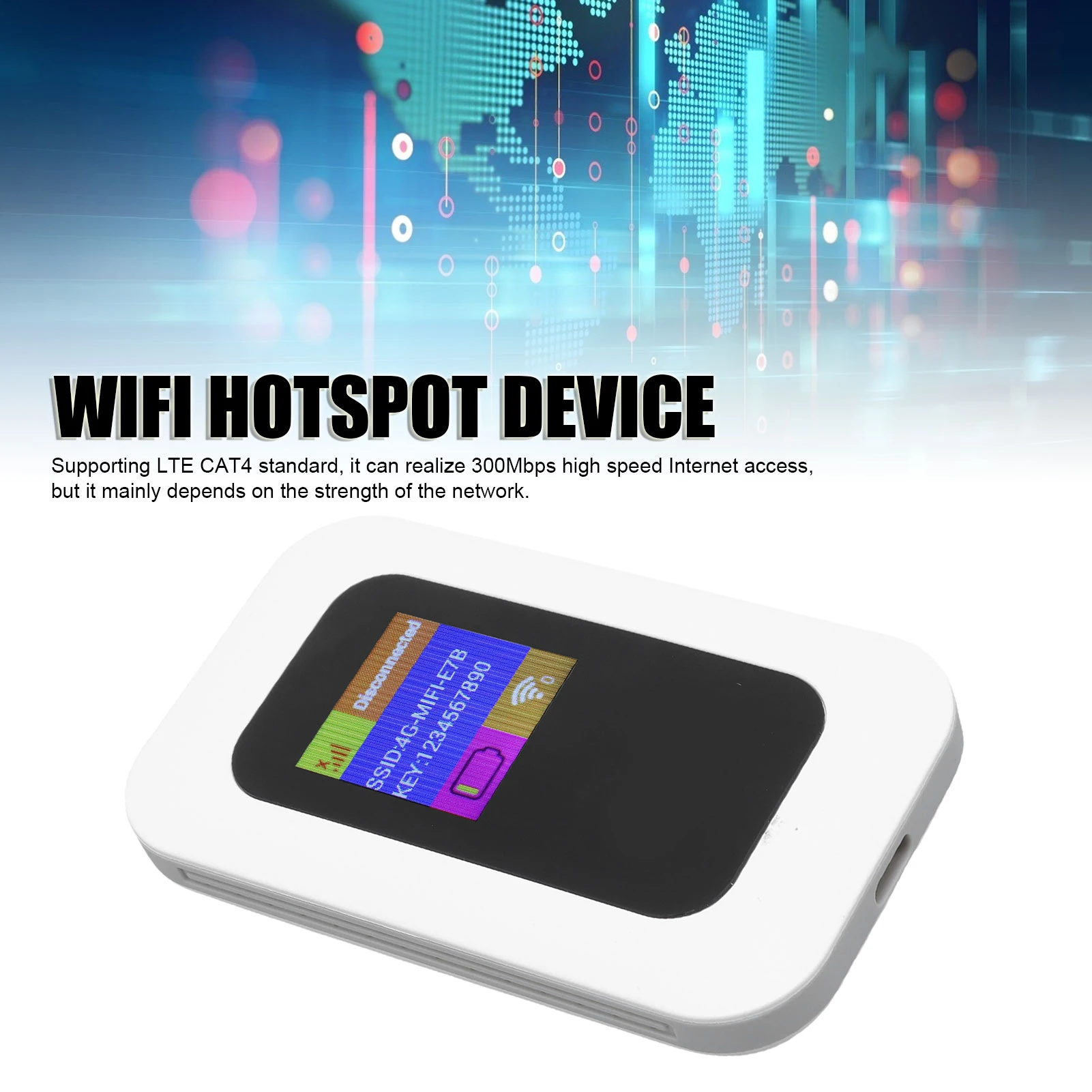 

WiFi Hotspot Device Portable Built in 2100mAh Battery 300Mbps High Speed Internet WiFi Mobile Hotspot Easy Setup for Outdoor