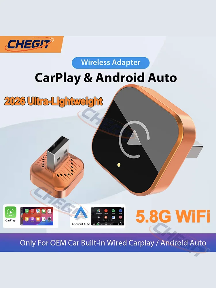 2026 NIEUWE Draadloze CarPlay Android Auto 2 IN1 Draadloze Adapter Smart Mini Box Plug En Play 5.8G WiFi Snelle verbinding Universele - afbeelding 2