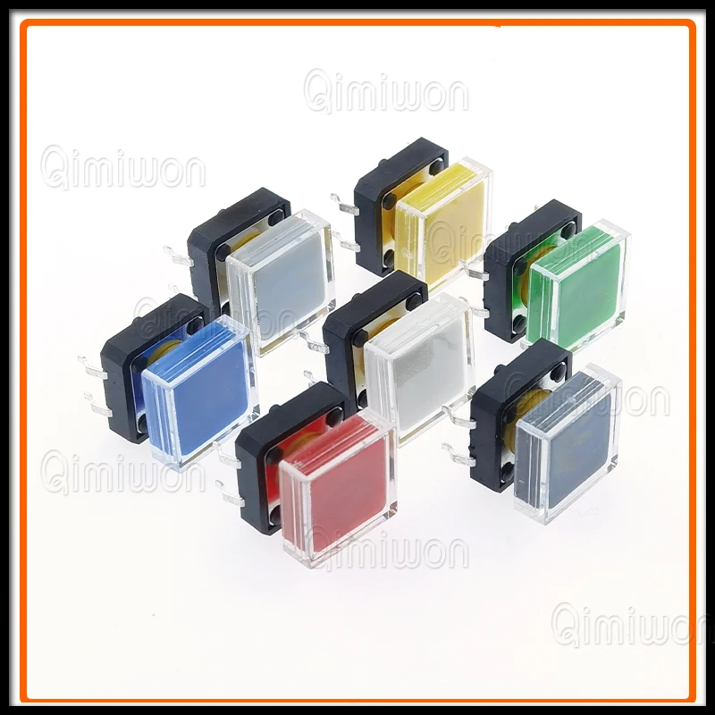 10pcs B3F Tactile Push Button Switch +A14 Color Hat 10pcs + Transparent Cap 10pcs Momentary Tact Touch Micro Switch 12*12*7.3mm