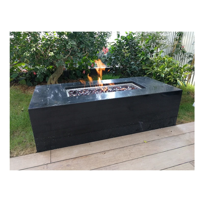 

is-Modern Fire Pit Table with Glass Flame Guard and Propane Gas Burner Kit for Outdoor Heating&