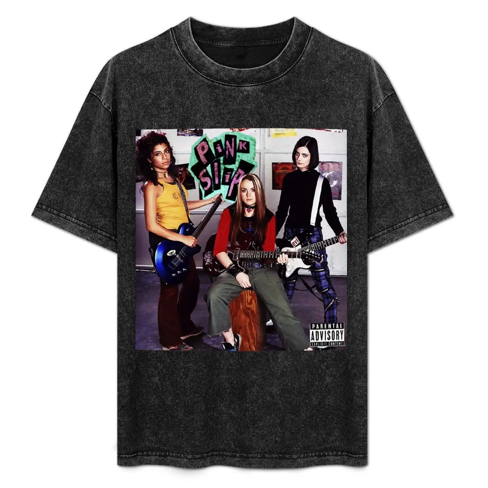 

Freaky Friday Pink Slip Album Cover Band Tee (Lindsay Lohan) T-Shirt funny costumes baggy shirts mens vintage t shirts