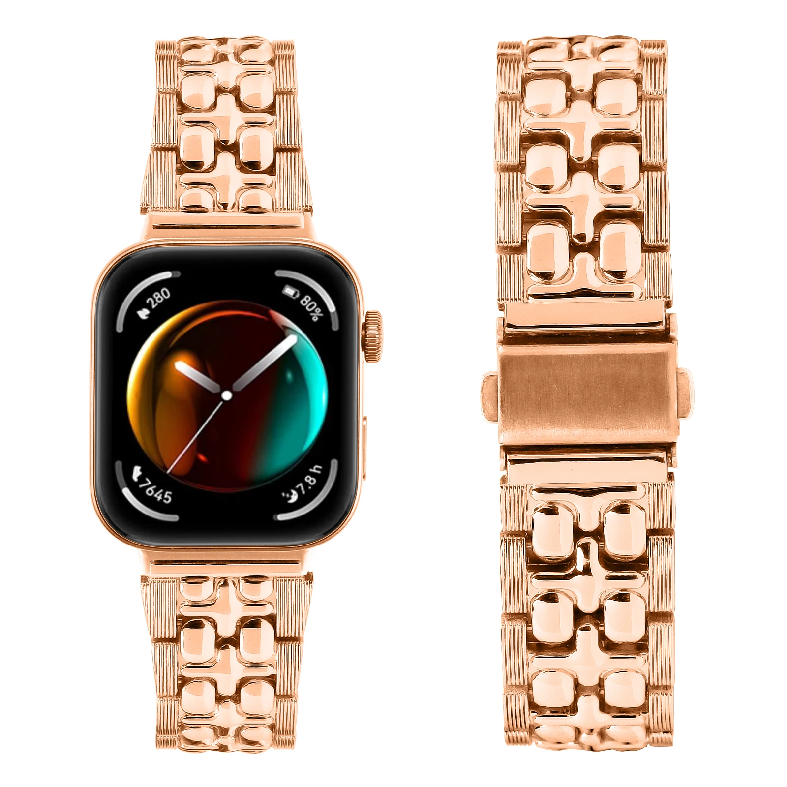 حزام من الفولاذ المقاوم للصدأ لساعة اليد ، سوار معدني على شكل صليب ، إكسسوارات ساعة ذكية ، مناسب لساعة اليد 3