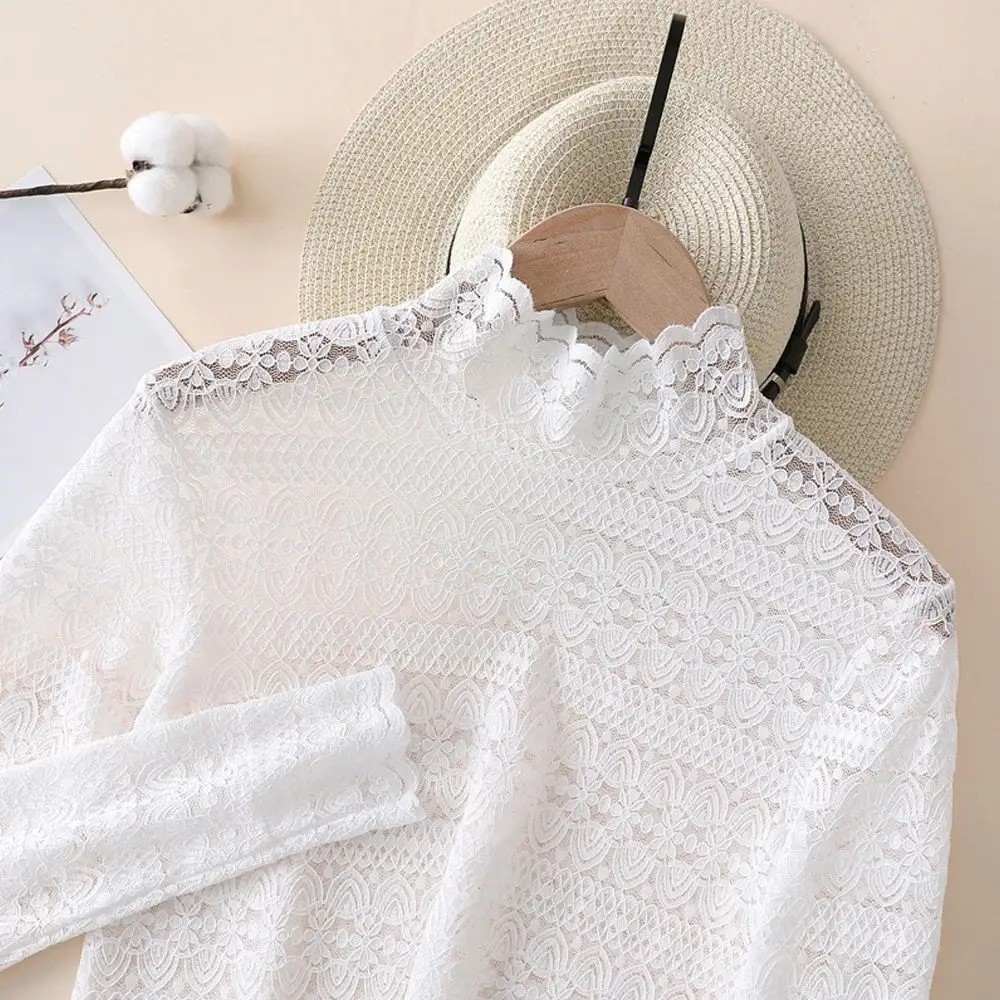 تي شيرت نسائي من الدانتيل Bla مثير Turtlene Long Sve Slim Fit Cleanfit Sle مجموعة Faion الشتوية للسيدات #2