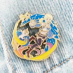 Fairy Tail-Lucy Heartfilia & Nikora Hard Lapel Pin Anime Brooch Universal Warriors Pin Anime Peripheral Gifts