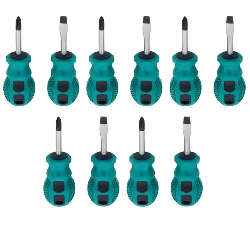 A84E-Small Carrot Heads Screwdriver Mini Dual-Purpose Screwdriver Half-Inch Flat Short Screwdriver
