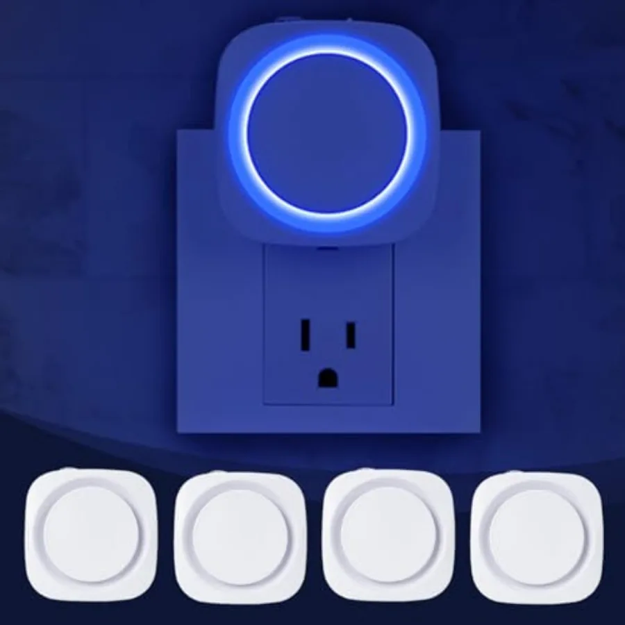 

Night Lights Plug in to Wall, 4 Packs Dimmable Night Light with Auto Dusk to Dawn Sensor, Soft Glow Night Light for Bathroom, B