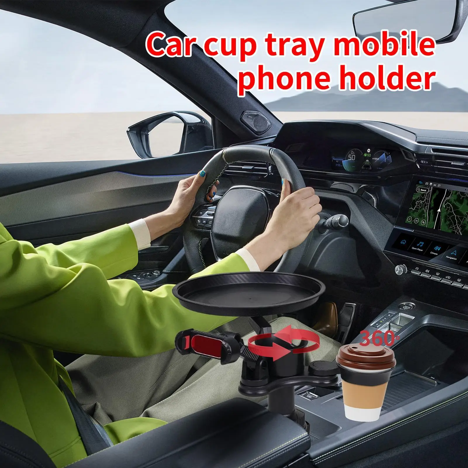

Car Tray Cup Holder Telescopic Car Cup Storage Table Automotive Food Tray Expander For Daily Commuting Travel Rood Trip Backseat