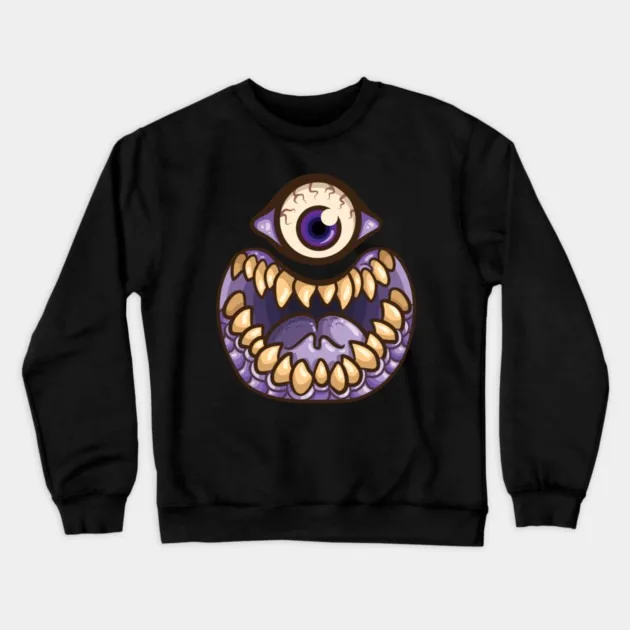 

Autumn and Winter Style Monocular Monster Sweatshirt, "One - Eyed Monster Grin" Graphic for A Trendy Look