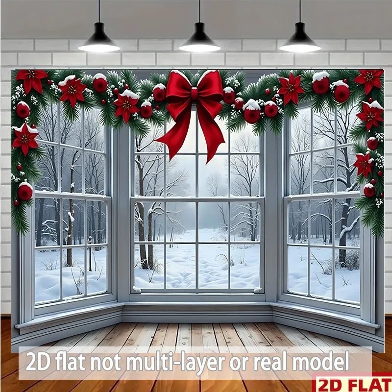 VIKAMA Flying Santa Sleigh Tapestry, Reindeer Moonlight Village, Christmas Wall Hanging for Living Room Bedroom Party