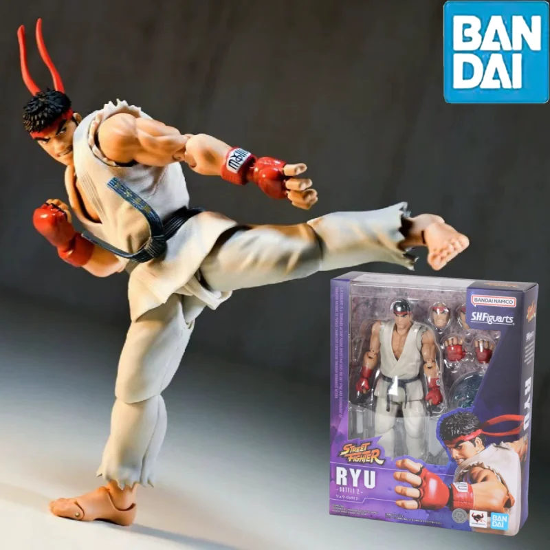 Original Bandai S.H.Figuarts Shf Ryu -Outfit 2- Street Fighter Series In Stock Anime Action Figures Model Toys Boy Birthday Gift